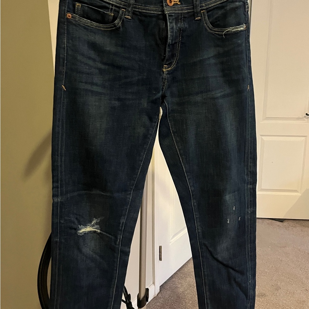 Dark Blue Distressed Jeans